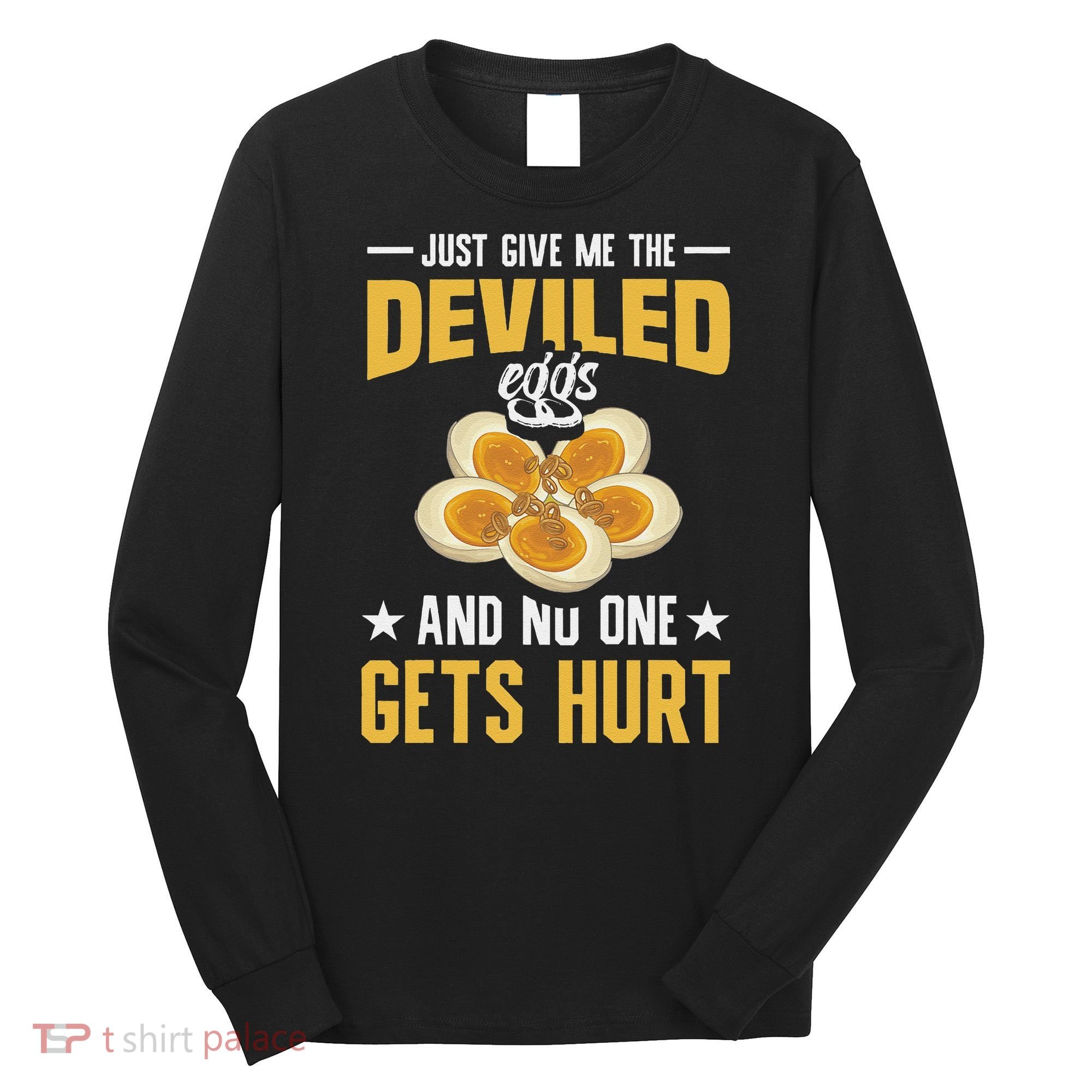 Deviled Eggs Container With Lid Holder Food Deviled Eggs Long Sleeve Shirt