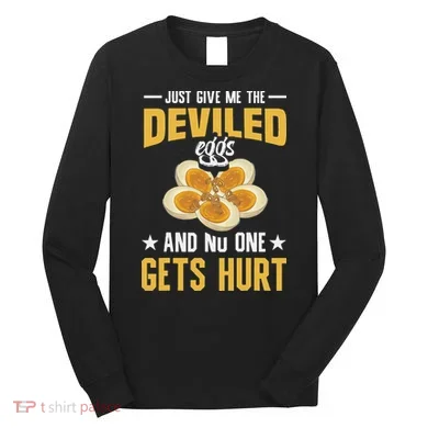 Deviled Eggs Container With Lid Holder Food Deviled Eggs Long Sleeve Shirt