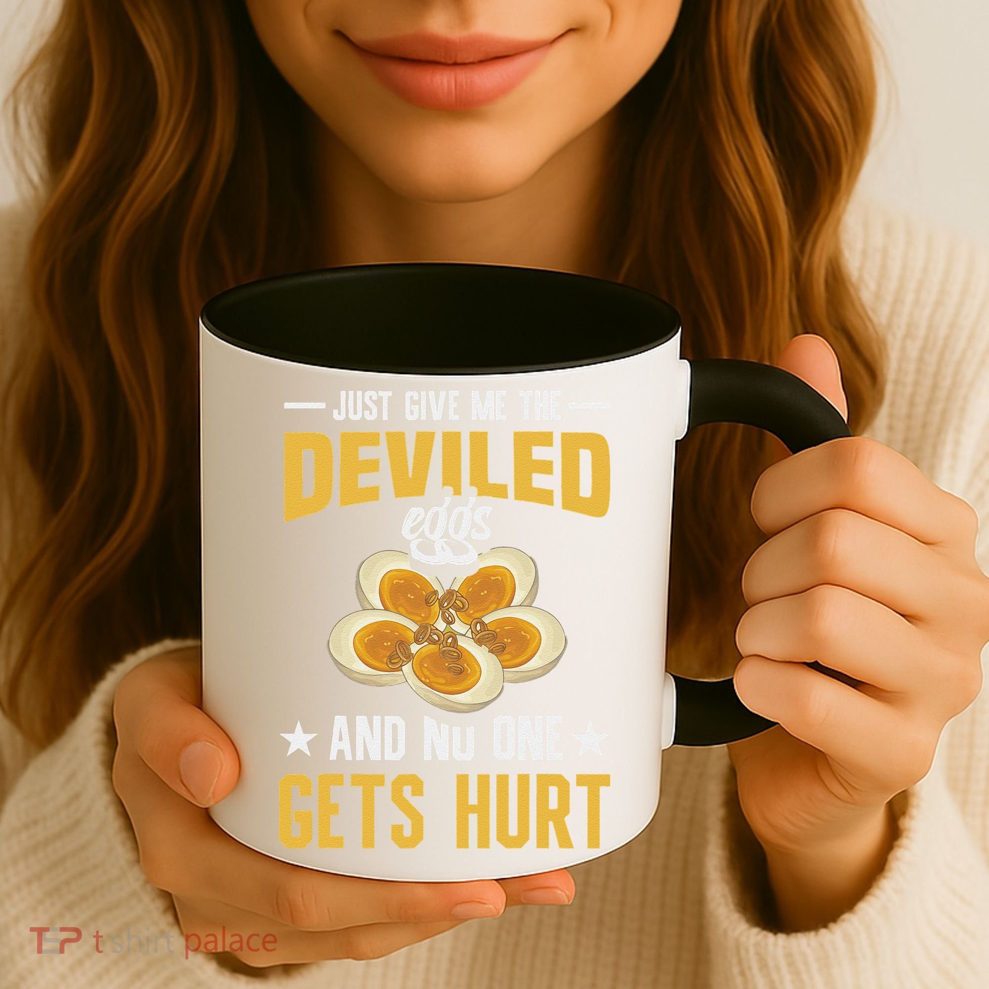 Deviled Eggs Container With Lid Holder Food Deviled Eggs Coffee Mug