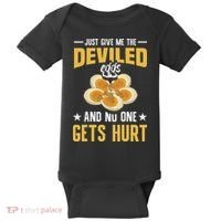 Deviled Eggs Container With Lid Holder Food Deviled Eggs Baby Bodysuit thumb 0