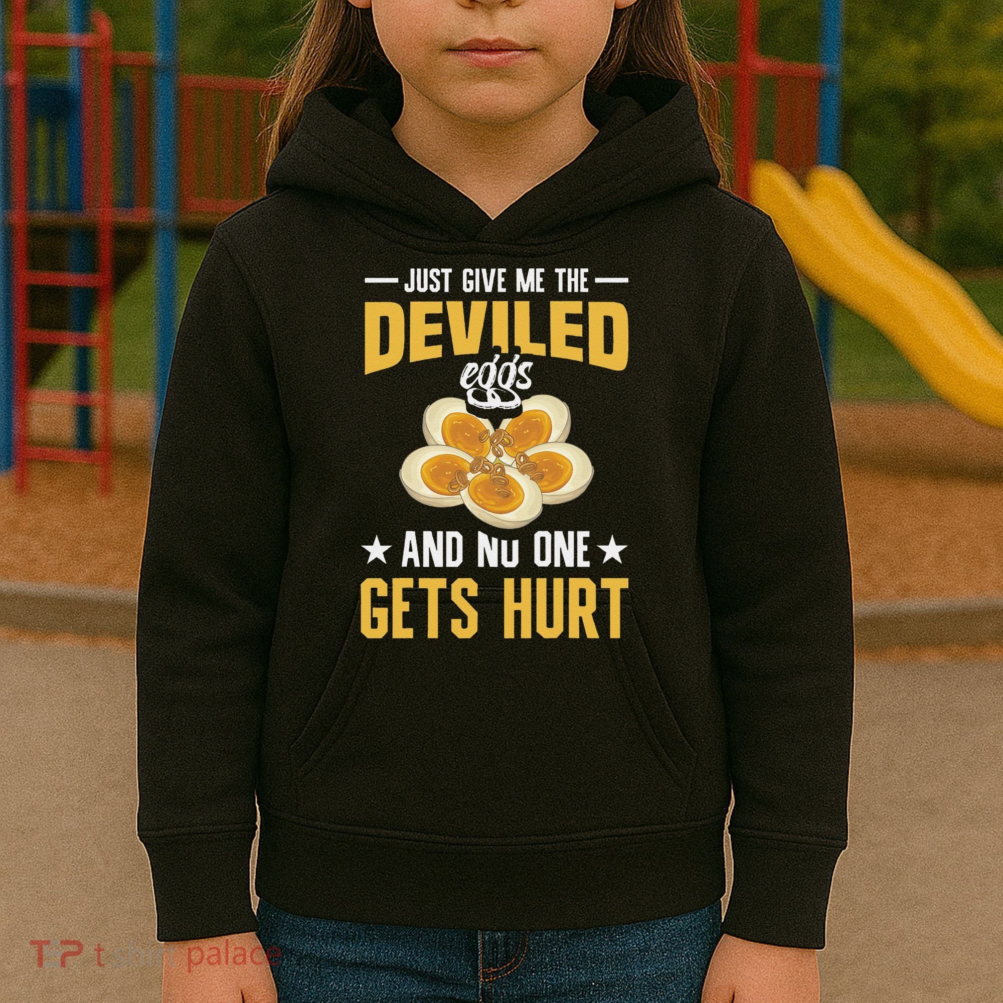 Deviled Eggs Container With Lid Holder Food Deviled Eggs Kids Hoodie