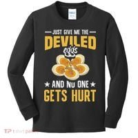 Deviled Eggs Container With Lid Holder Food Deviled Eggs Kids Long Sleeve Shirt thumb 0