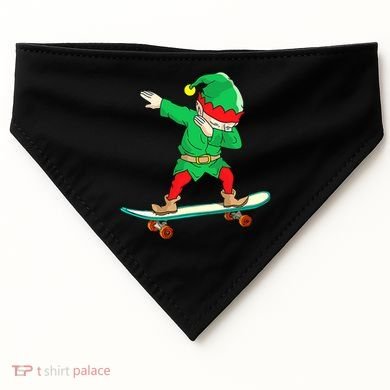 Dabbing Elf Claus Christmas Tree Lights Boys Dab Xmas USA-Made Doggie Bandana
