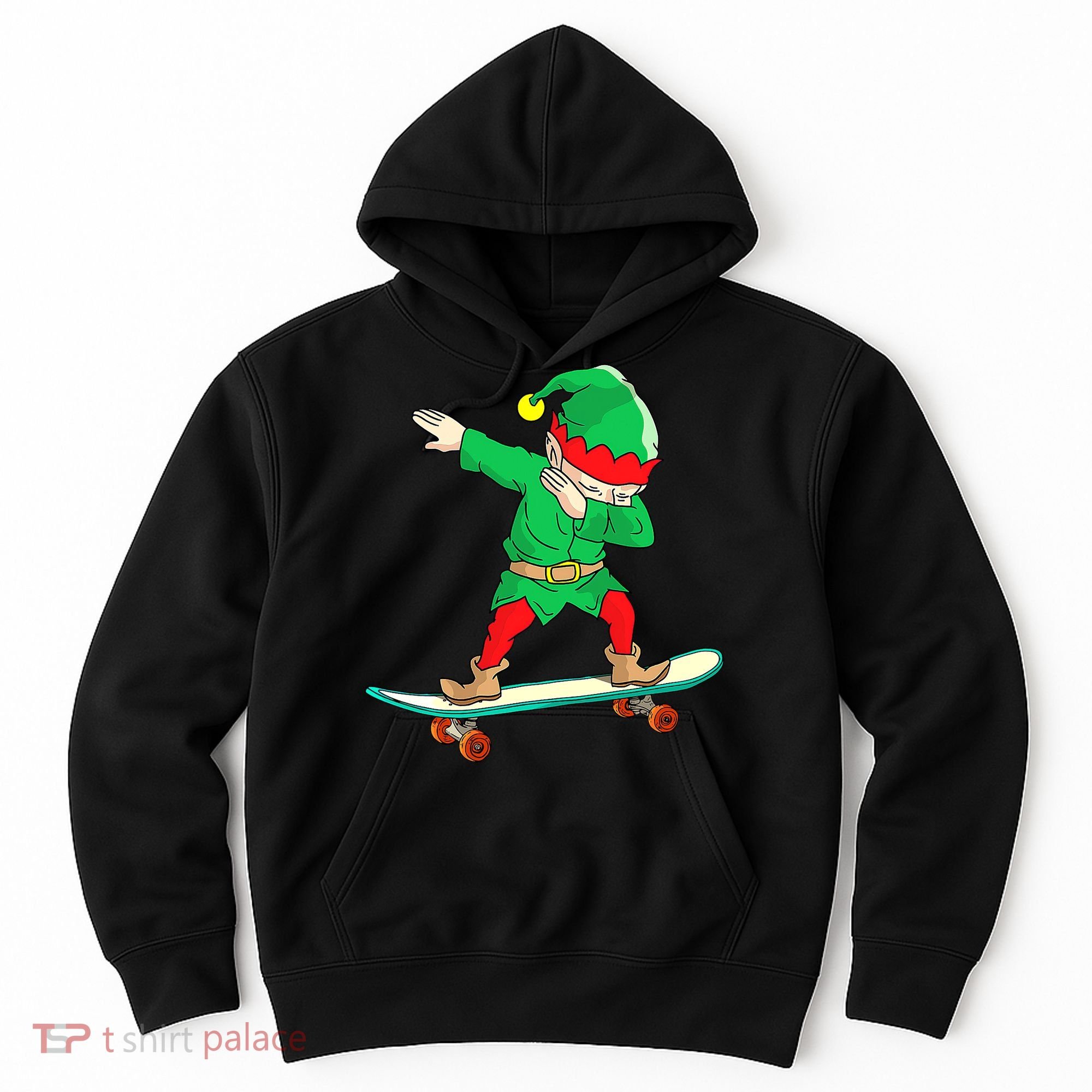 Dabbing Elf Claus Christmas Tree Lights Boys Dab Xmas Hoodie