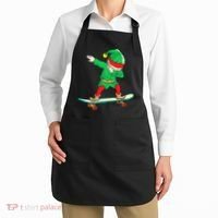 Dabbing Elf Claus Christmas Tree Lights Boys Dab Xmas Apron thumb 2