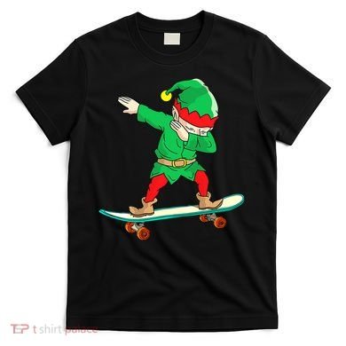Dabbing Elf Claus Christmas Tree Lights Boys Dab Xmas T-Shirt