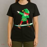 Dabbing Elf Claus Christmas Tree Lights Boys Dab Xmas T-Shirt thumb 4