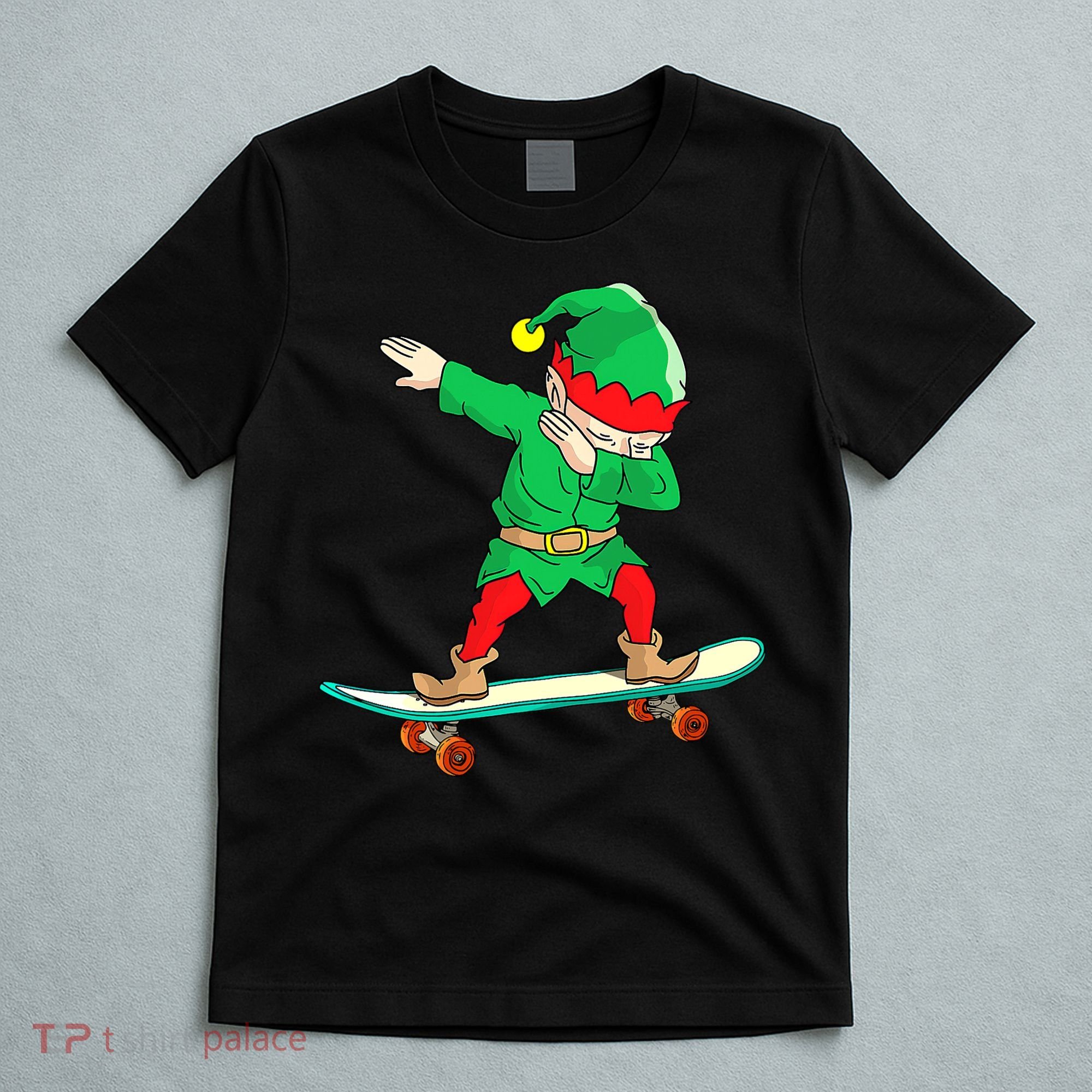 Dabbing Elf Claus Christmas Tree Lights Boys Dab Xmas T-Shirt