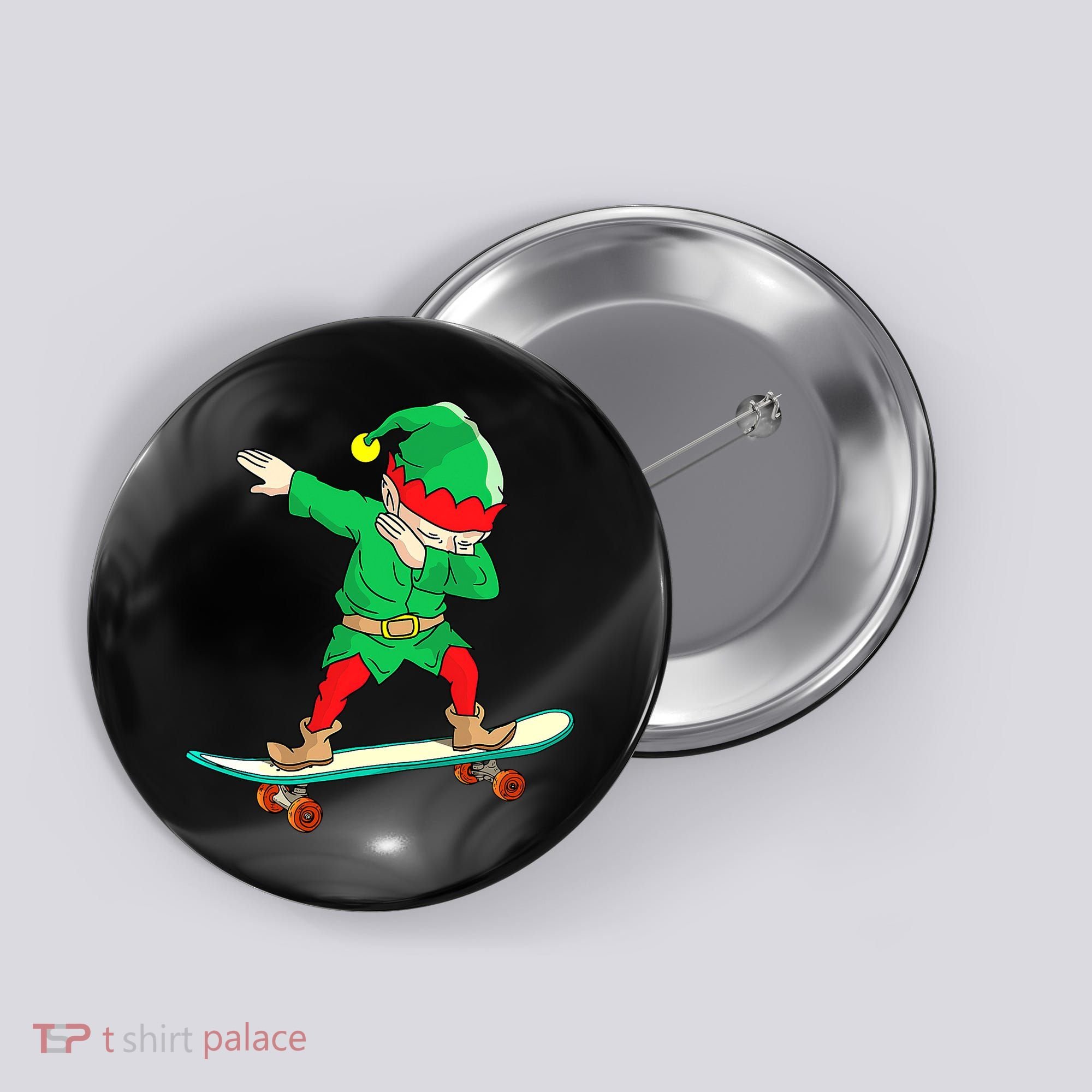 Dabbing Elf Claus Christmas Tree Lights Boys Dab Xmas Button