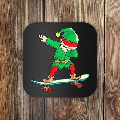 Dabbing Elf Claus Christmas Tree Lights Boys Dab Xmas Coaster
