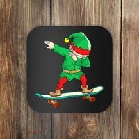Dabbing Elf Claus Christmas Tree Lights Boys Dab Xmas Coaster thumb 0