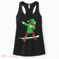 Dabbing Elf Claus Christmas Tree Lights Boys Dab Xmas Women's Tank Top thumb 0