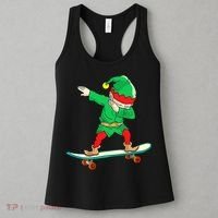Dabbing Elf Claus Christmas Tree Lights Boys Dab Xmas Women's Tank Top thumb 3