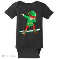Dabbing Elf Claus Christmas Tree Lights Boys Dab Xmas Baby Bodysuit thumb 0