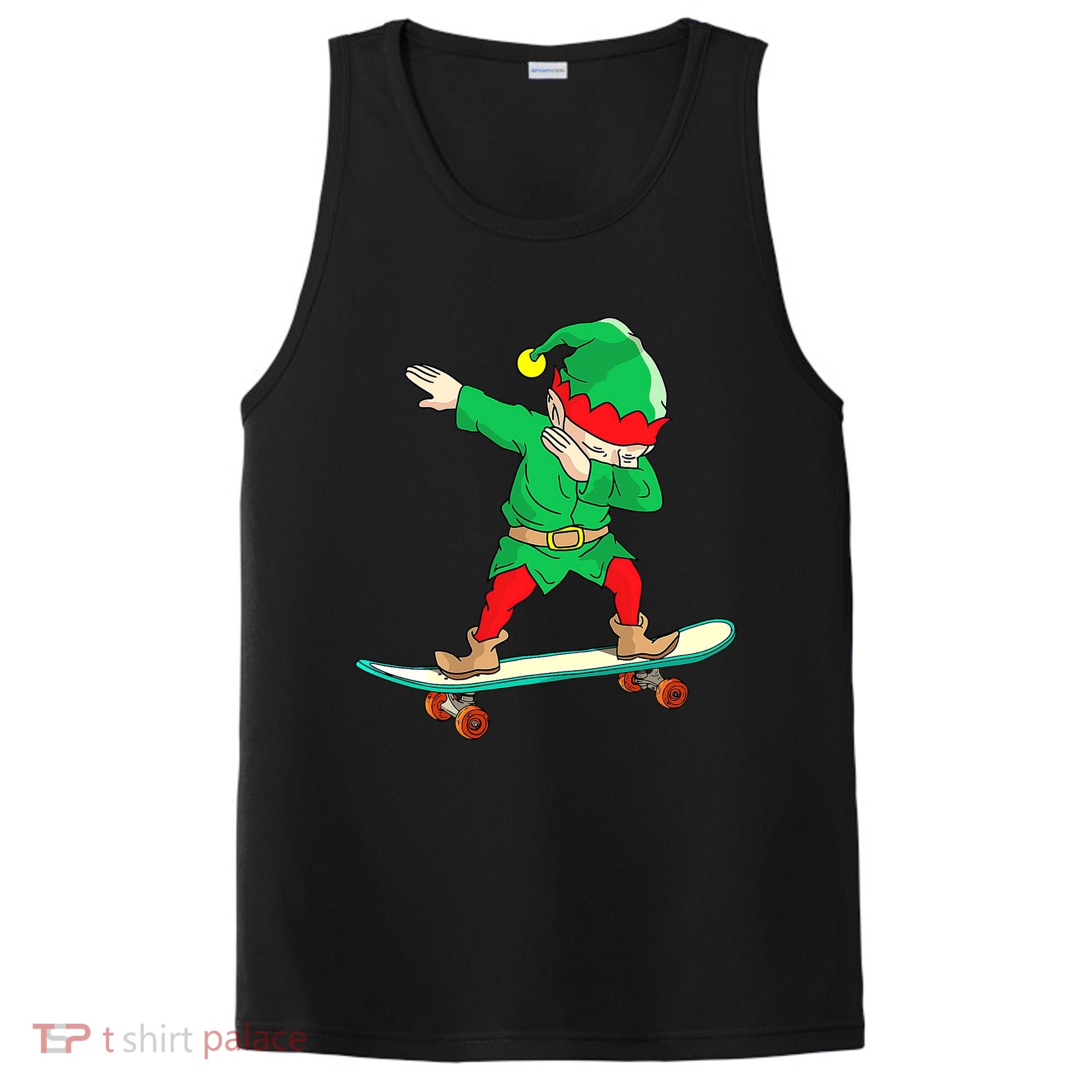 Dabbing Elf Claus Christmas Tree Lights Boys Dab Xmas PosiCharge Competitor Tank