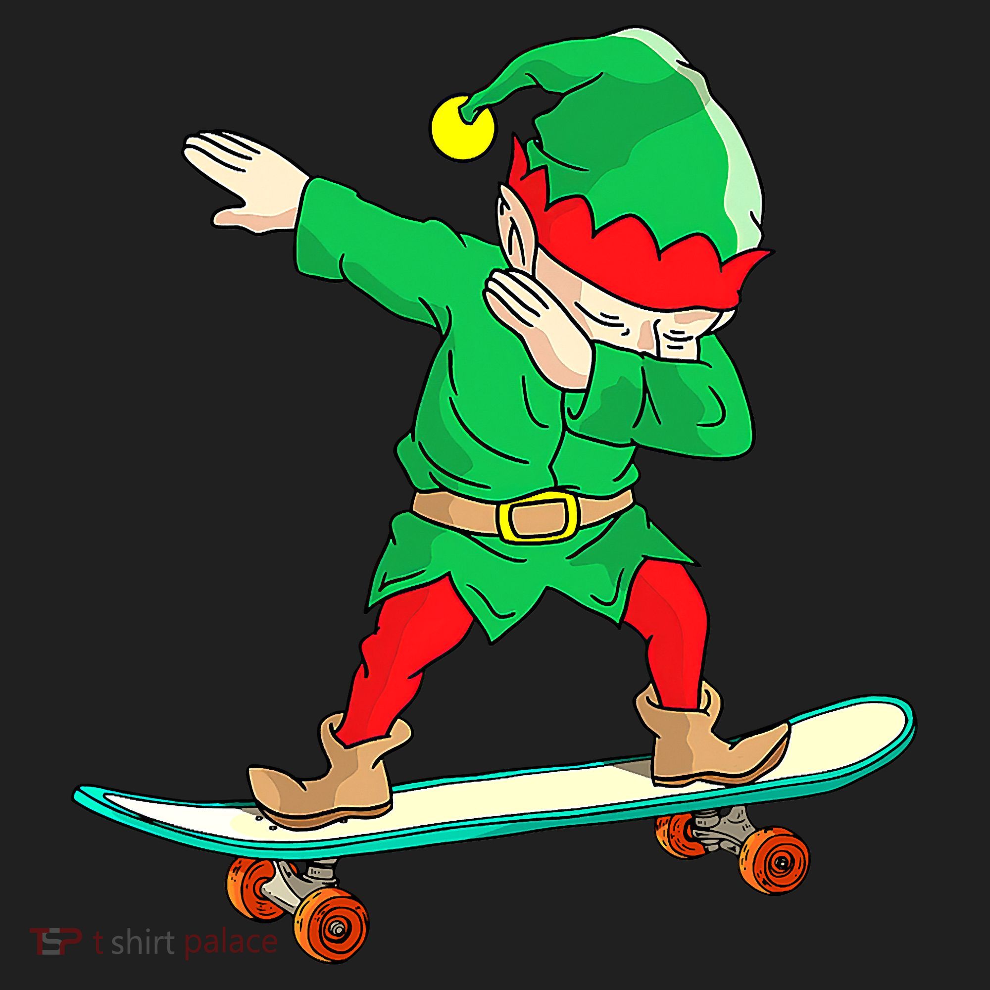 Dabbing Elf Claus Christmas Tree Lights Boys Dab Xmas Hat