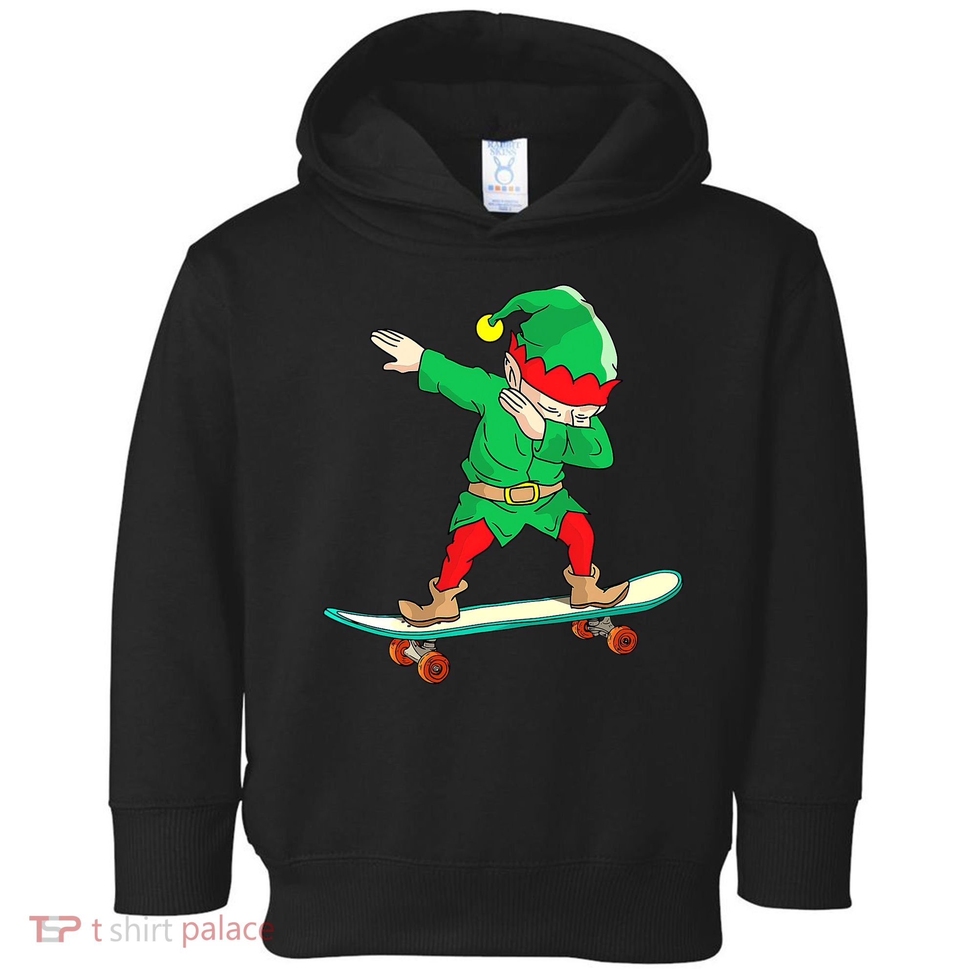 Dabbing Elf Claus Christmas Tree Lights Boys Dab Xmas Toddler Hoodie