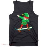 Dabbing Elf Claus Christmas Tree Lights Boys Dab Xmas Tank Top thumb 0