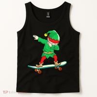 Dabbing Elf Claus Christmas Tree Lights Boys Dab Xmas Tank Top thumb 2