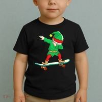Dabbing Elf Claus Christmas Tree Lights Boys Dab Xmas Toddler T-Shirt thumb 2