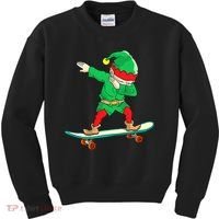 Dabbing Elf Claus Christmas Tree Lights Boys Dab Xmas Kids Sweatshirt thumb 0