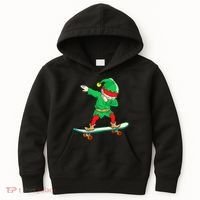 Dabbing Elf Claus Christmas Tree Lights Boys Dab Xmas Kids Hoodie thumb 0