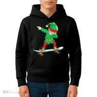 Dabbing Elf Claus Christmas Tree Lights Boys Dab Xmas Kids Hoodie thumb 4