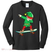 Dabbing Elf Claus Christmas Tree Lights Boys Dab Xmas Kids Long Sleeve Shirt thumb 0