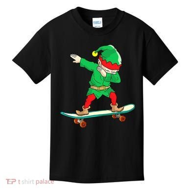 Dabbing Elf Claus Christmas Tree Lights Boys Dab Xmas Kids T-Shirt