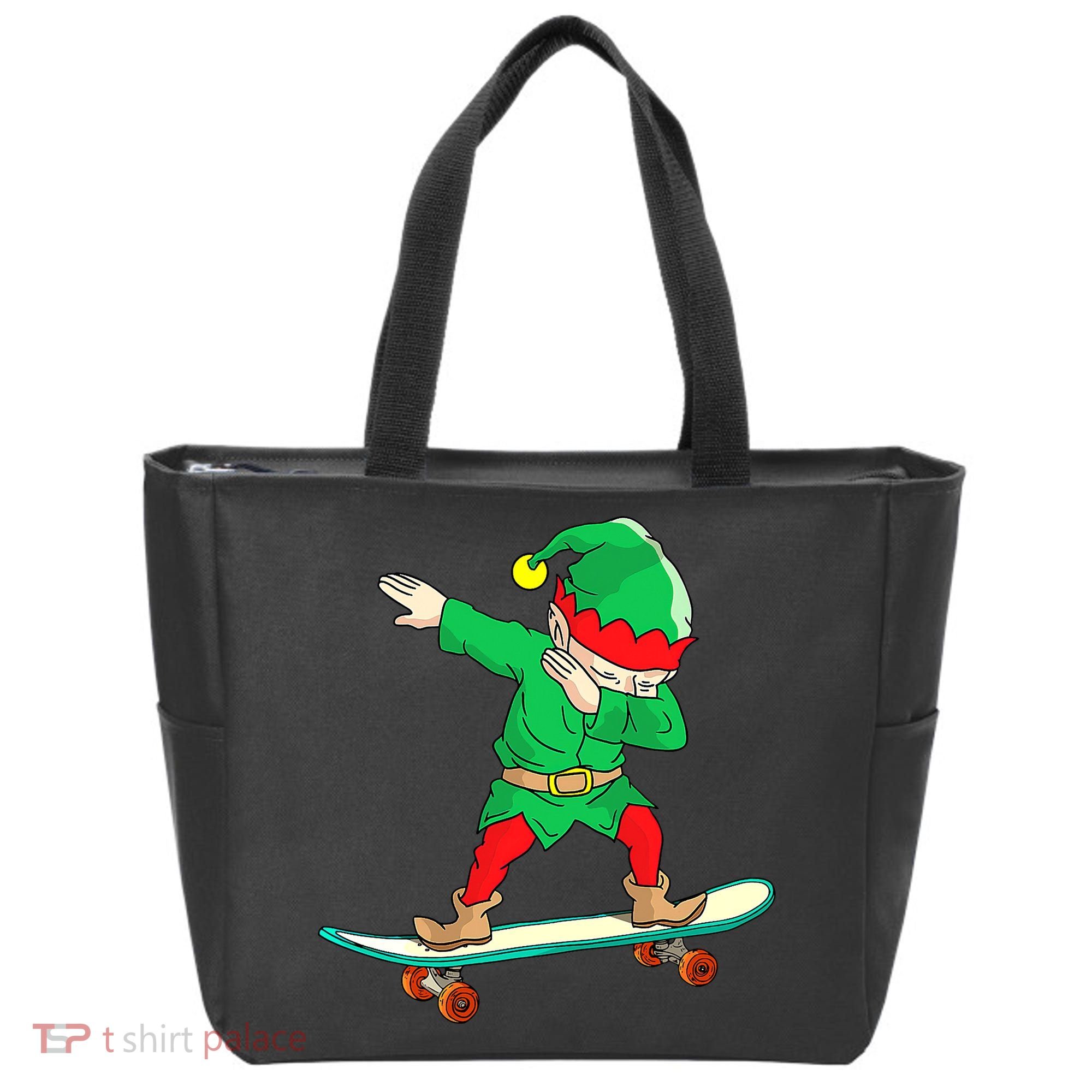 Dabbing Elf Claus Christmas Tree Lights Boys Dab Xmas Tote Bag