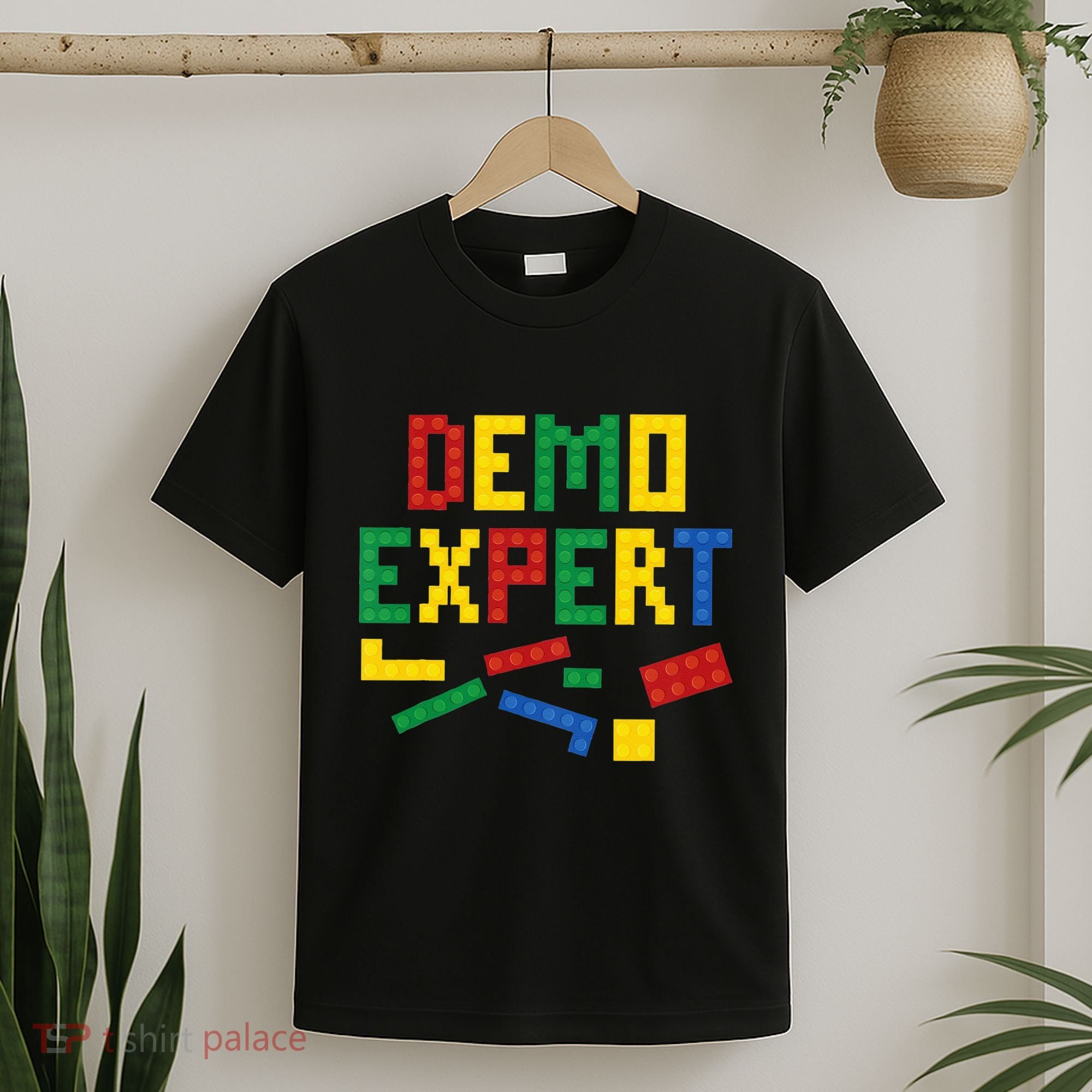 Demo Expert Cool Building Blocks Toy Brick Builder T-Shirt