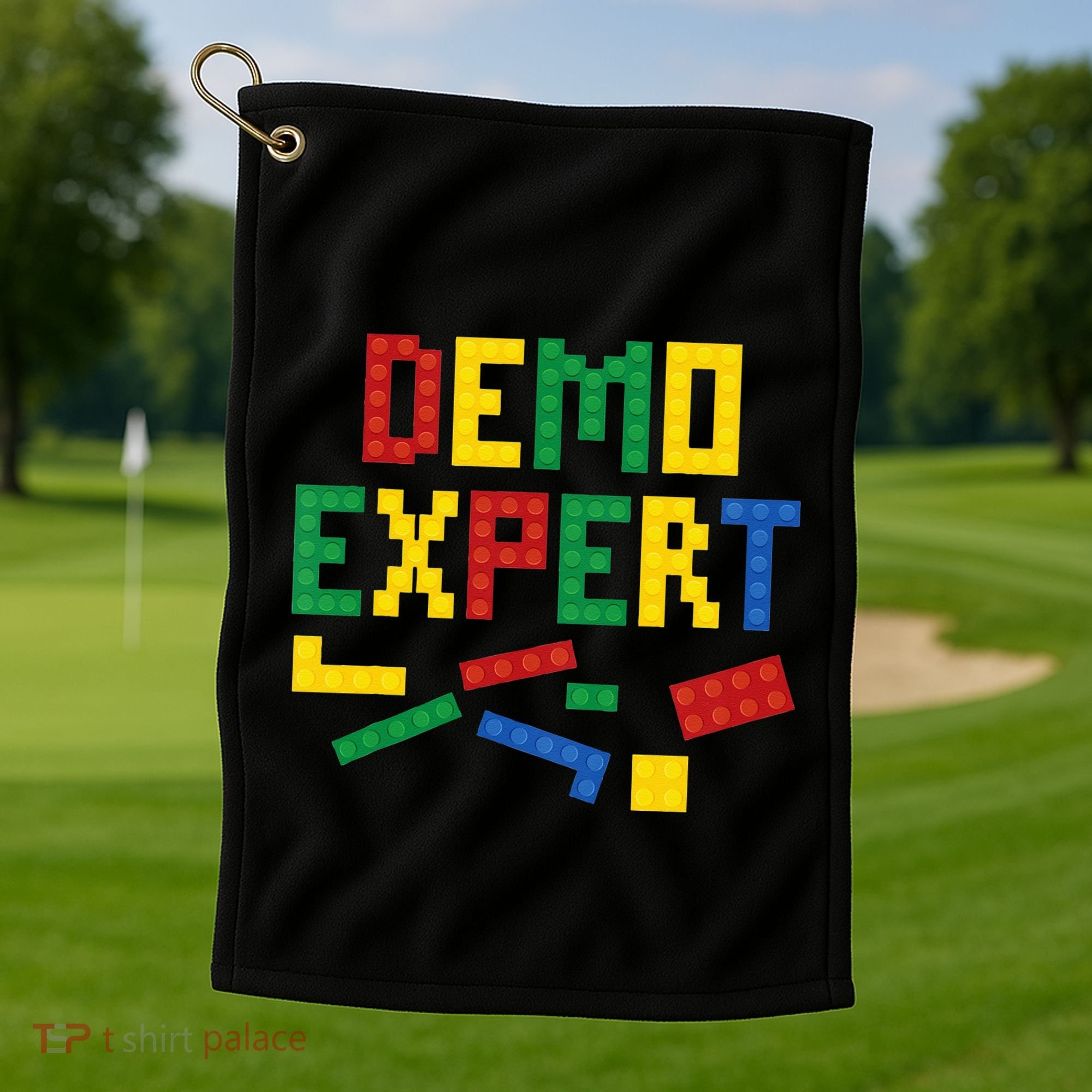 Demo Expert Cool Building Blocks Toy Brick Builder Golf Towel