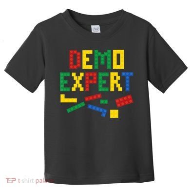Demo Expert Cool Building Blocks Toy Brick Builder Toddler T-Shirt