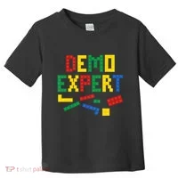 Demo Expert Cool Building Blocks Toy Brick Builder Toddler T-Shirt thumb 0