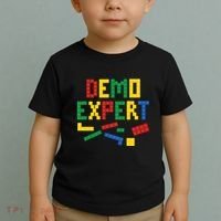 Demo Expert Cool Building Blocks Toy Brick Builder Toddler T-Shirt thumb 2