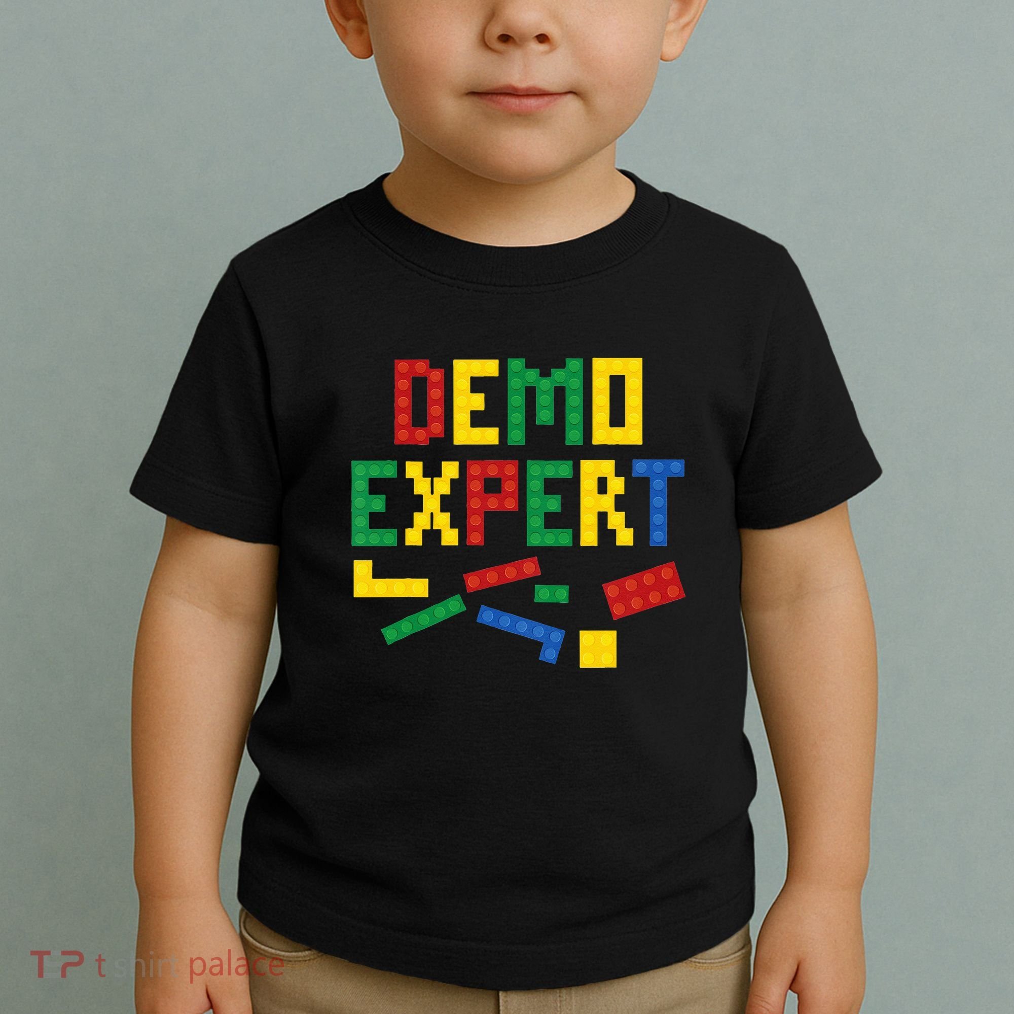 Demo Expert Cool Building Blocks Toy Brick Builder Toddler T-Shirt