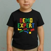 Demo Expert Cool Building Blocks Toy Brick Builder Toddler T-Shirt thumb 2