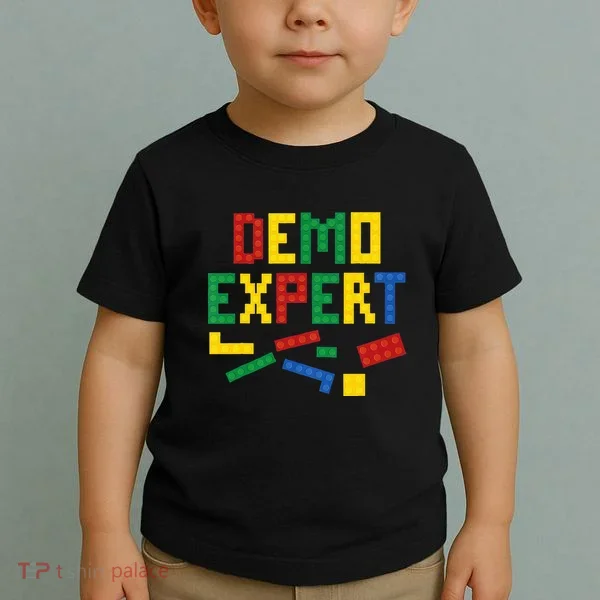 Demo Expert Cool Building Blocks Toy Brick Builder Toddler T-Shirt