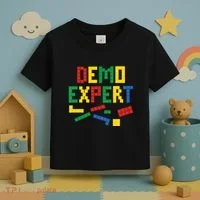 Demo Expert Cool Building Blocks Toy Brick Builder Toddler T-Shirt thumb 3