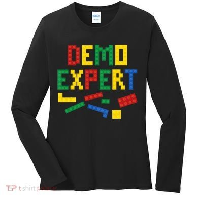 Demo Expert Cool Building Blocks Toy Brick Builder Women's Long Sleeve Shirt