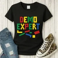Demo Expert Cool Building Blocks Toy Brick Builder Women's T-Shirt thumb 3