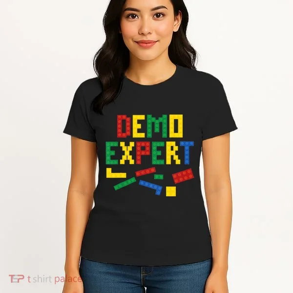 Demo Expert Cool Building Blocks Toy Brick Builder Women's T-Shirt