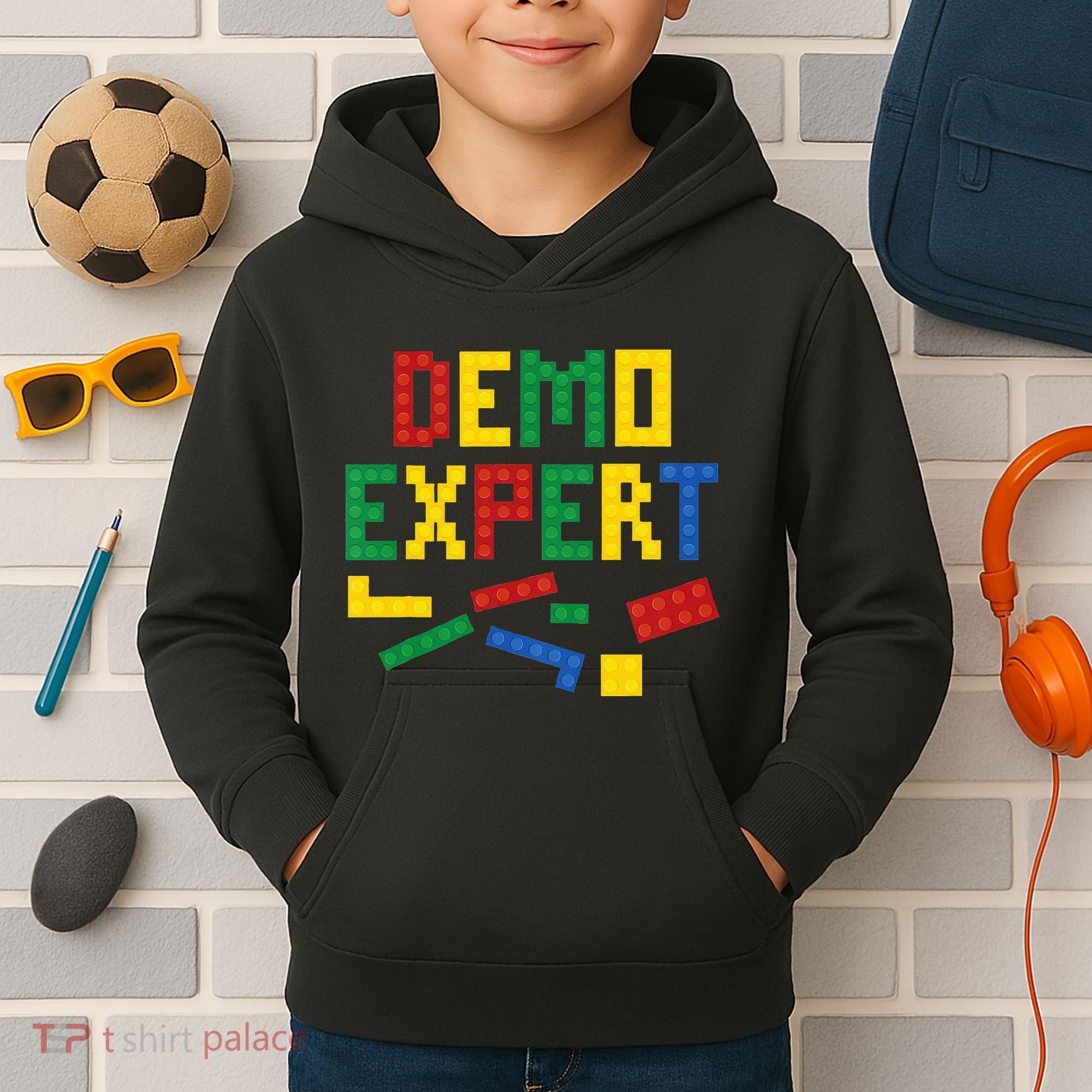 Demo Expert Cool Building Blocks Toy Brick Builder Kids Hoodie