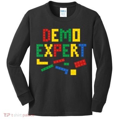 Demo Expert Cool Building Blocks Toy Brick Builder Kids Long Sleeve Shirt