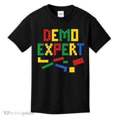 Demo Expert Cool Building Blocks Toy Brick Builder Kids T-Shirt