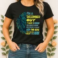 December Birthday Guy Has 3 Sides Sweet Funny Crazy  Women's T-Shirt thumb 2