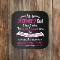December Girl Sweet But Crazy Funny Birthday Coaster thumb 0