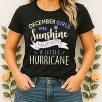 December Girls Are Sunshine Mixed With Hurricane Women's T-Shirt thumb 2