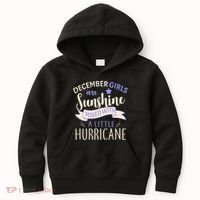 December Girls Are Sunshine Mixed With Hurricane Kids Hoodie thumb 0