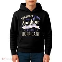 December Girls Are Sunshine Mixed With Hurricane Kids Hoodie thumb 4